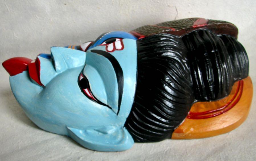 Ardhanarishwara Wooden Mask - Masks - indic inspirations