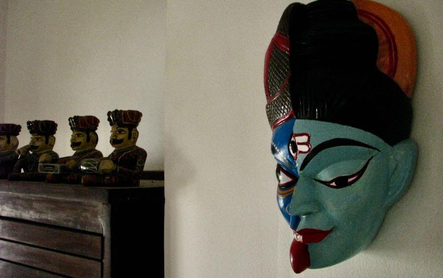 Ardhanarishwara Wooden Mask - Masks - indic inspirations