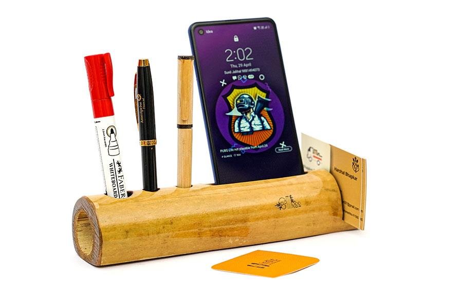 Bamboo Mobile and Desk Organiser - Desk Organizers - indic inspirations