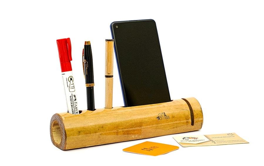 Bamboo Mobile and Desk Organiser - Desk Organizers - indic inspirations