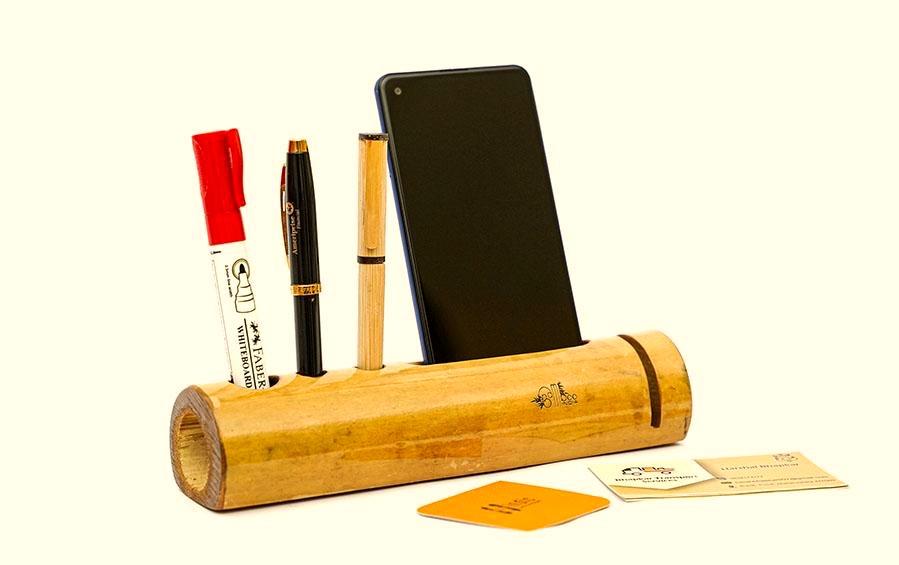 Bamboo Mobile and Desk Organiser - Desk Organizers - indic inspirations