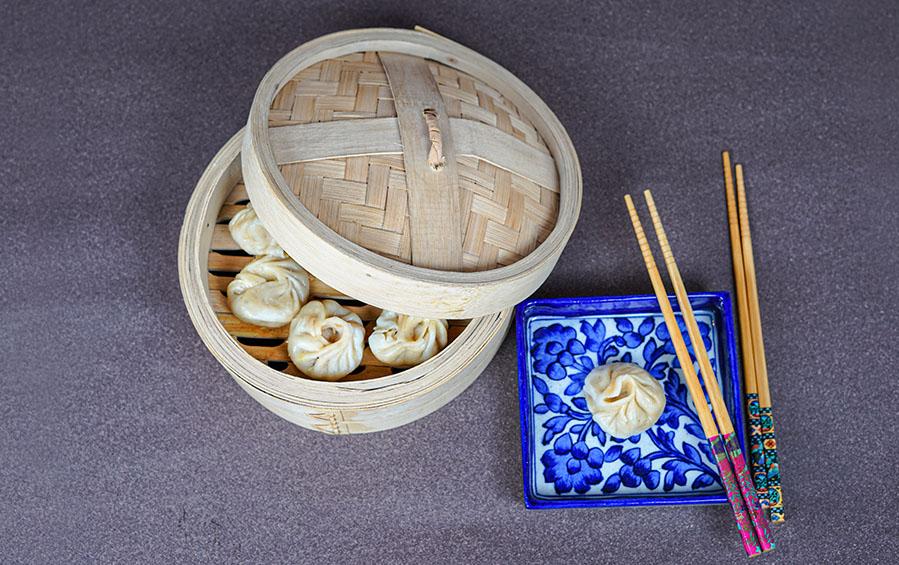 Bamboo Momo Steamer - 8" dia - Cookware - indic inspirations