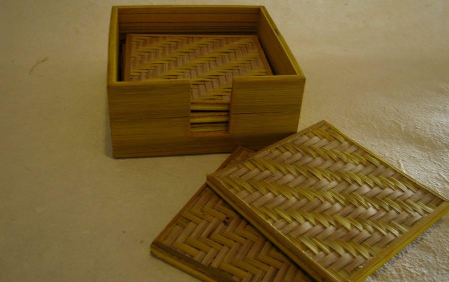 BAMBOO SQUARE COASTERS - Set of 6 - Coasters - indic inspirations