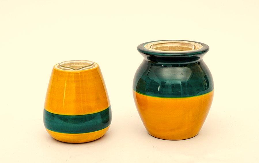 Blue & Yellow - Hydroponics Set - 2 vases - vases - indic inspirations