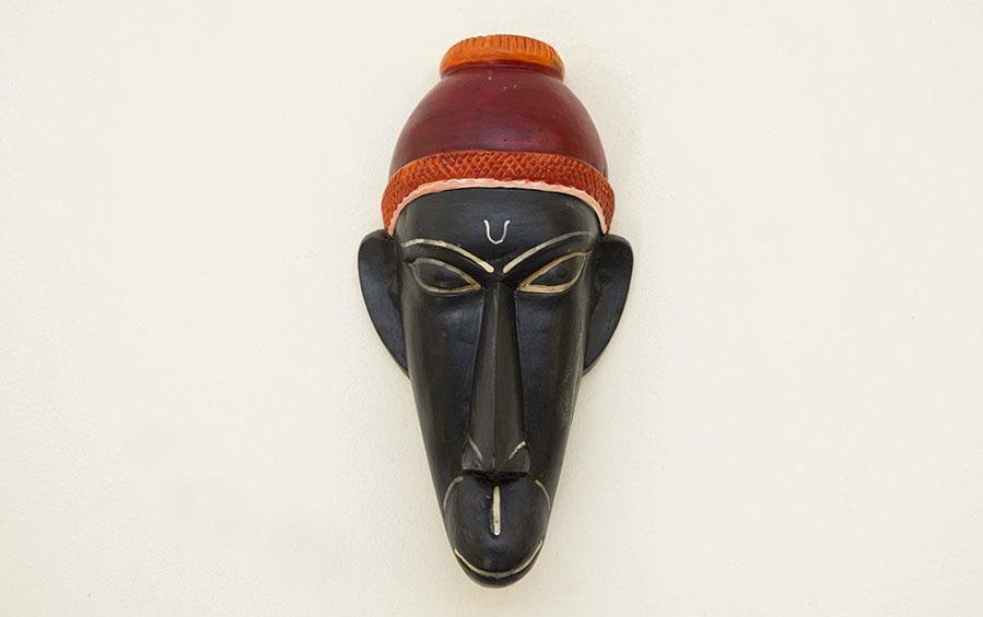 Boat Shaped Hanuman Wooden Mask - Masks - indic inspirations