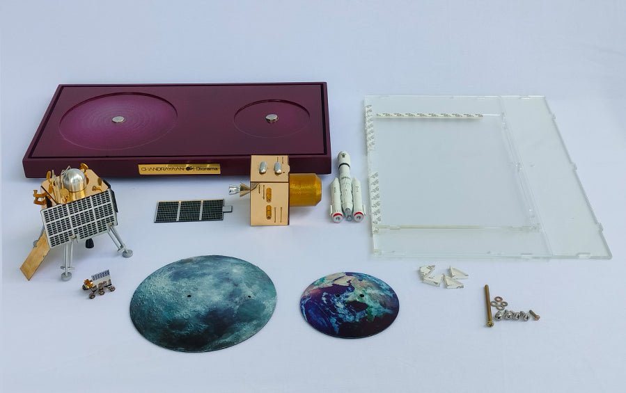 Chandrayaan 3 Diorama | 4 artefacts - rocket models - indic inspirations