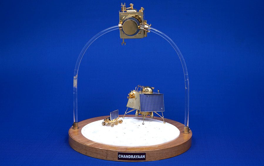 Chandrayaan Moon Landing Diorama - Set of 3 - rocket models - indic inspirations