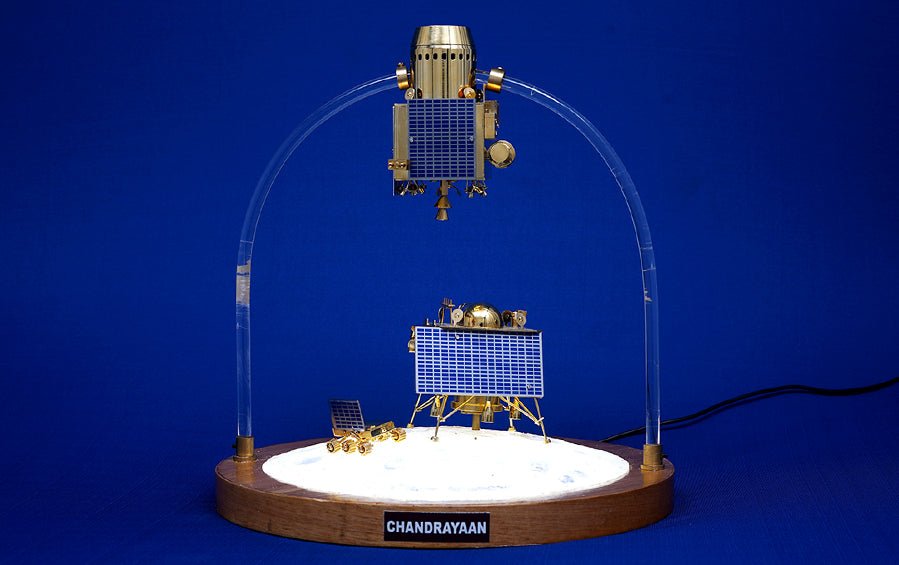 Chandrayaan Moon Landing Diorama - Set of 3 - rocket models - indic inspirations