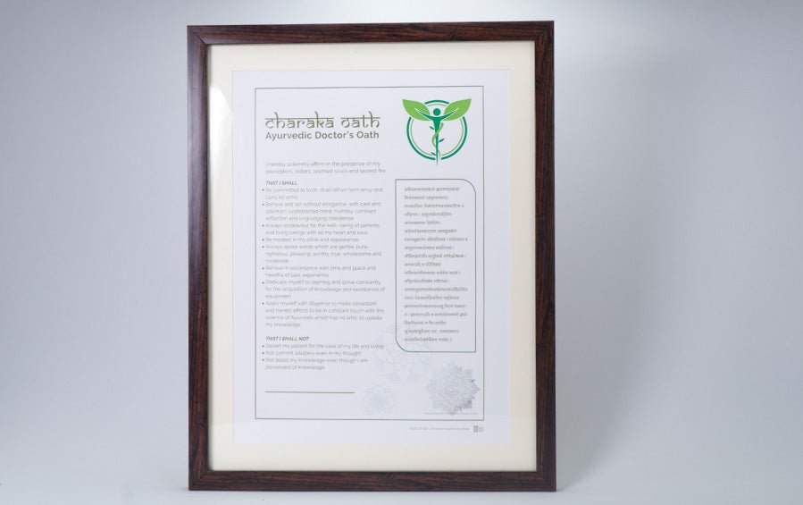 Charaka Oath for Ayurvedic Doctors - A3 Frame - Wall Frames - indic inspirations