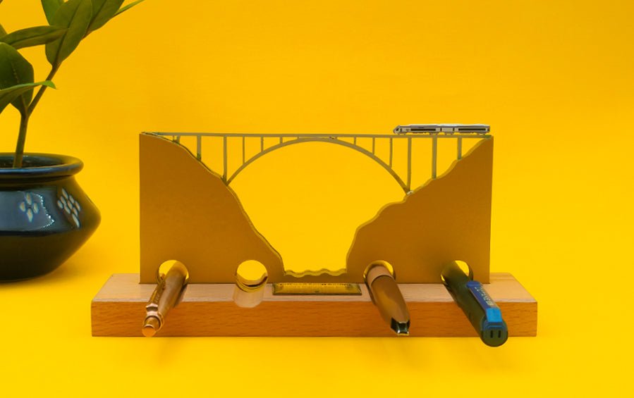 Chenab Bridge | Pens Organiser - Desk Organizers - indic inspirations