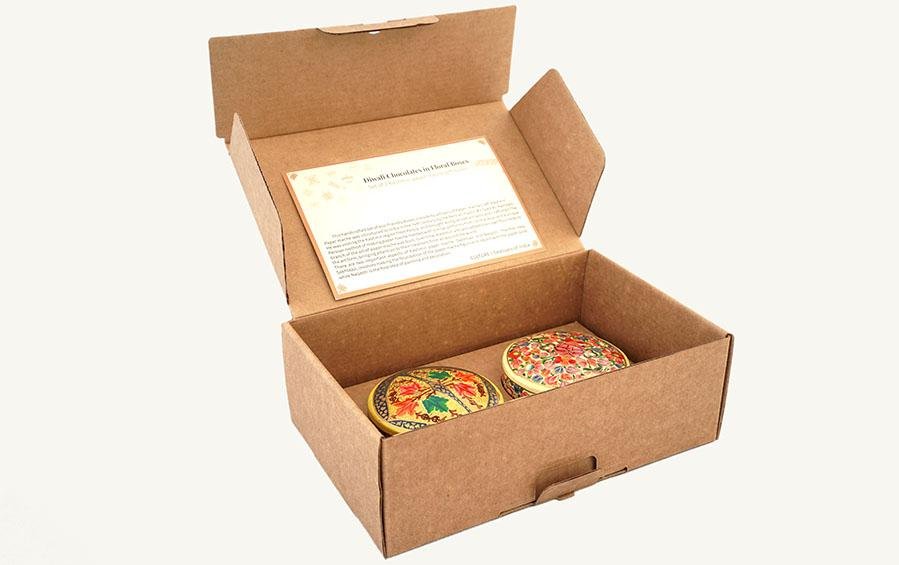 Chocolates in Floral Boxes - Set of 2 - Boxes - indic inspirations
