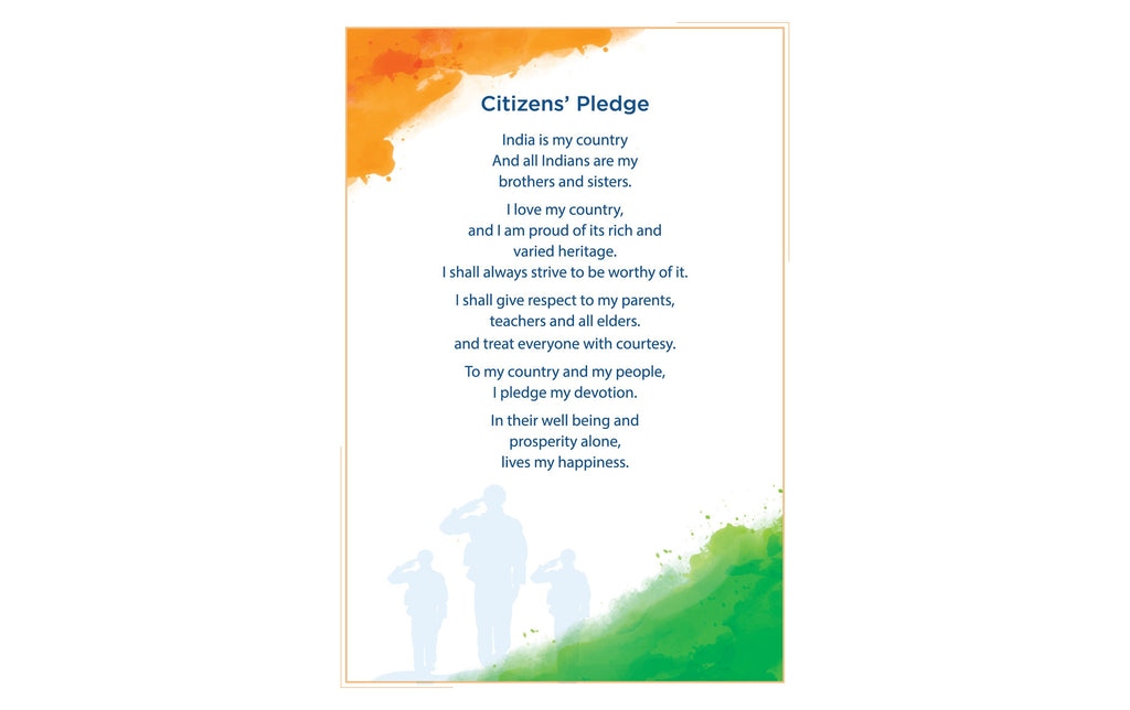 Citizens' Pledge - Desk Plaque - Desk plaques - indic inspirations