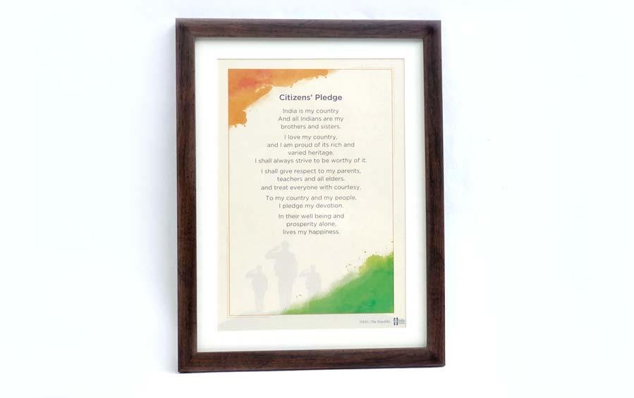Pledge Frame Design Buy Indian National Pledge Wall Frame Online – Indic Inspirations
