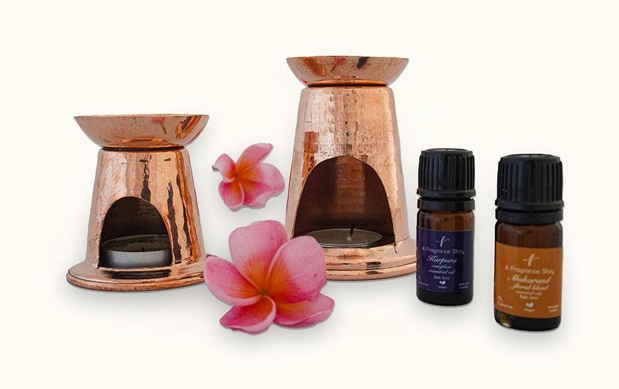 Buy Copper Diffusers (2) + Floral Blend + Camphor Oils Gift Pack Online ...