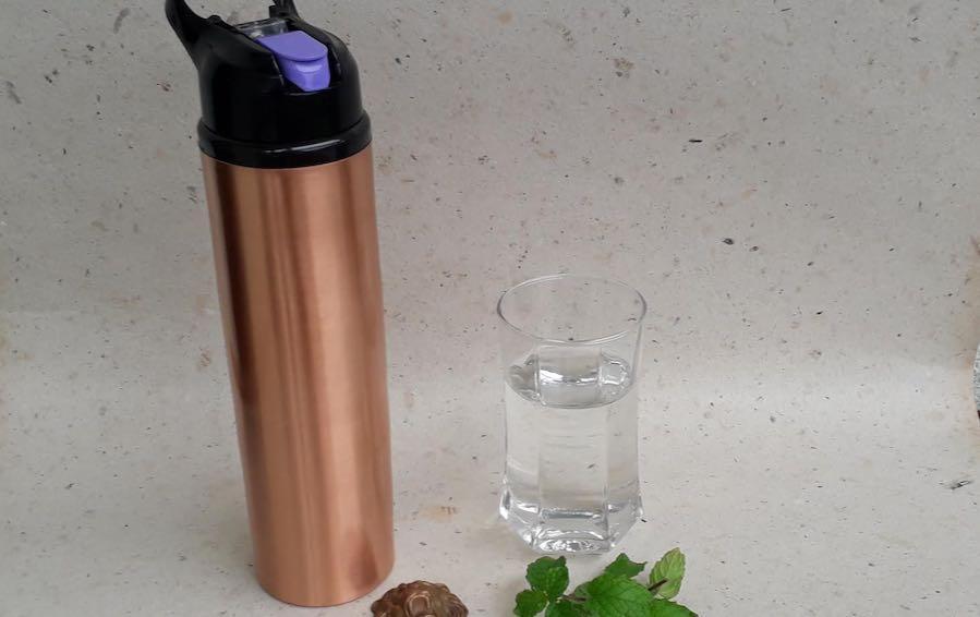 Copper Water Bottle with Sipper Cap - Water Bottles - indic inspirations