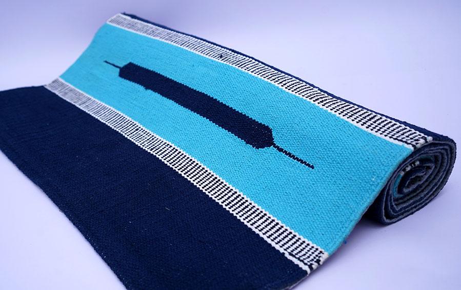 COTTON YOGA MAT - Blue - Yoga mats - indic inspirations