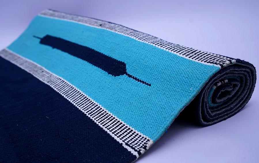 COTTON YOGA MAT - Blue - Yoga mats - indic inspirations