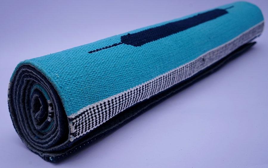 COTTON YOGA MAT - Blue - Yoga mats - indic inspirations