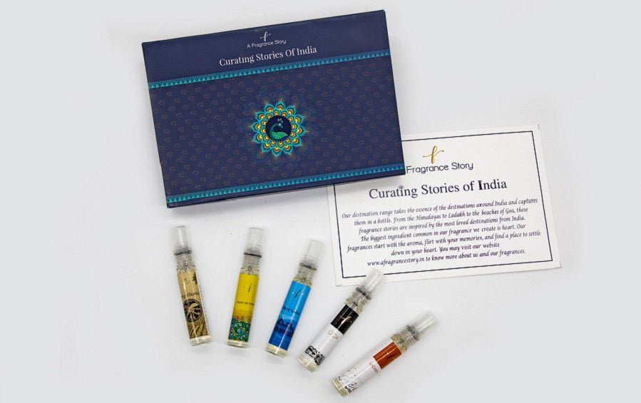 Curating Stories of India Gift Set of 5 Perfumes - Fragrances - indic inspirations