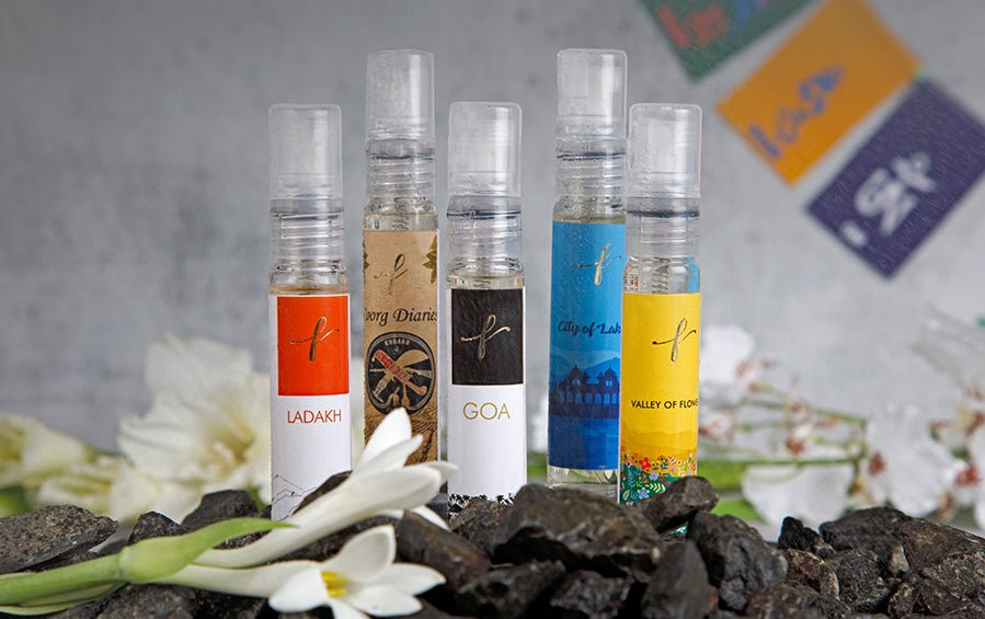 Curating Stories of India Gift Set of 5 Perfumes - Fragrances - indic inspirations