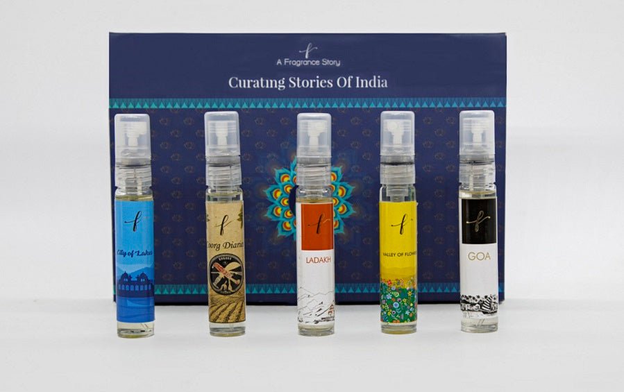 Curating Stories of India Gift Set of 5 Perfumes - Fragrances - indic inspirations