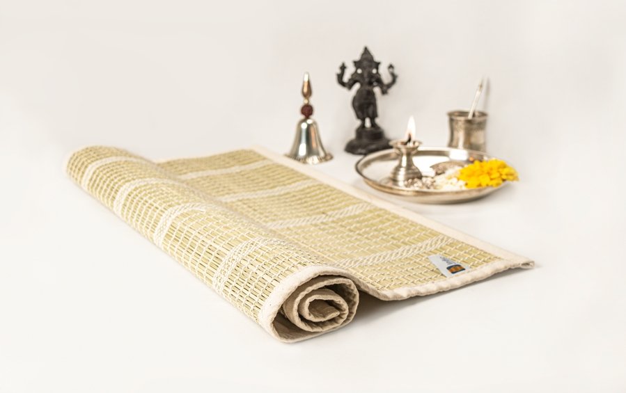 Buy Handmade Kusha Grass Mat for Meditation Online - Indic