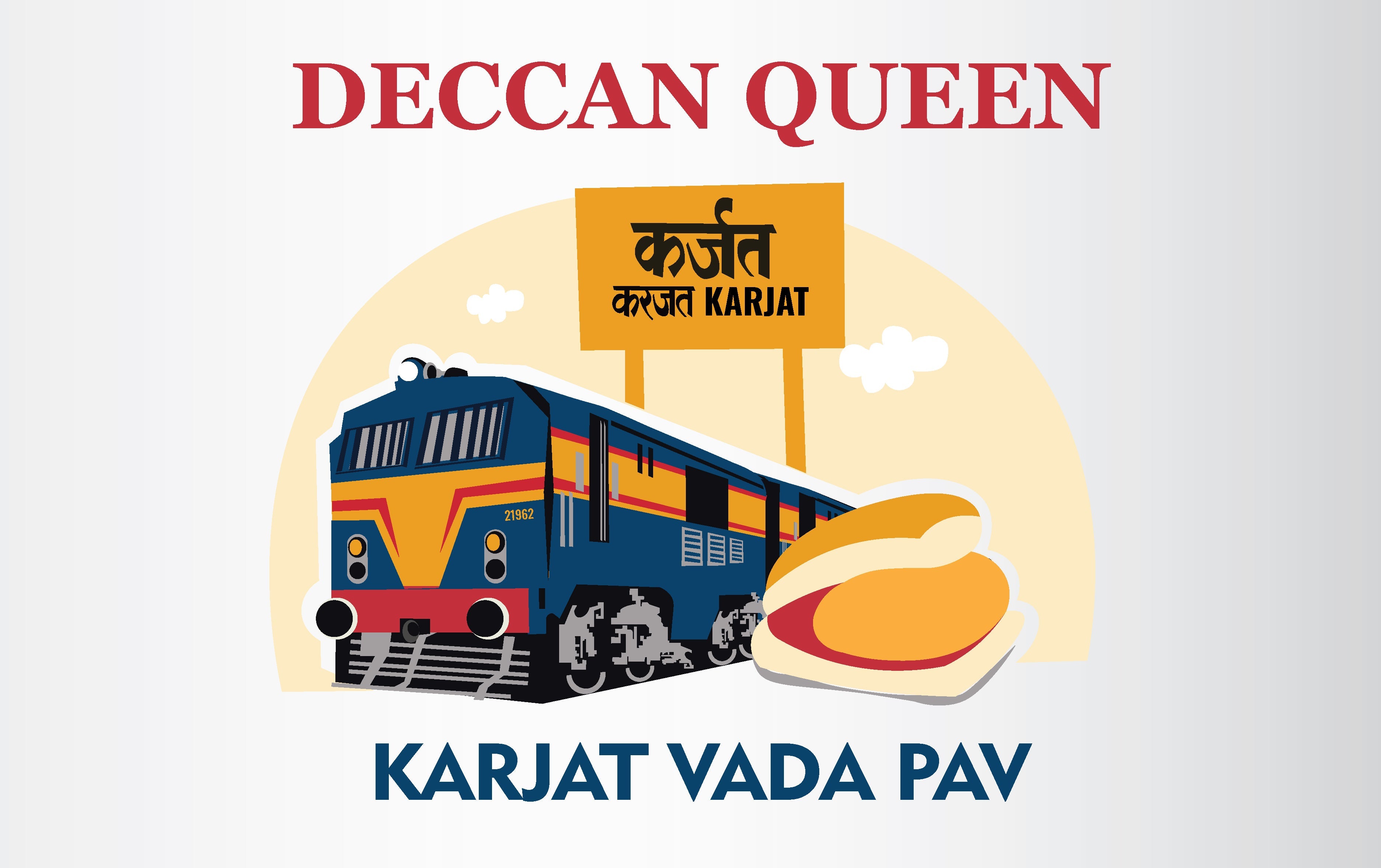 Buy Deccan Queen Karjat Wada Pav TShirt Online Indic Inspirations