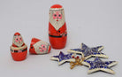 Decorative Hanging Stars & Nesting Santa Dolls Set - Festival Gift Sets - indic inspirations
