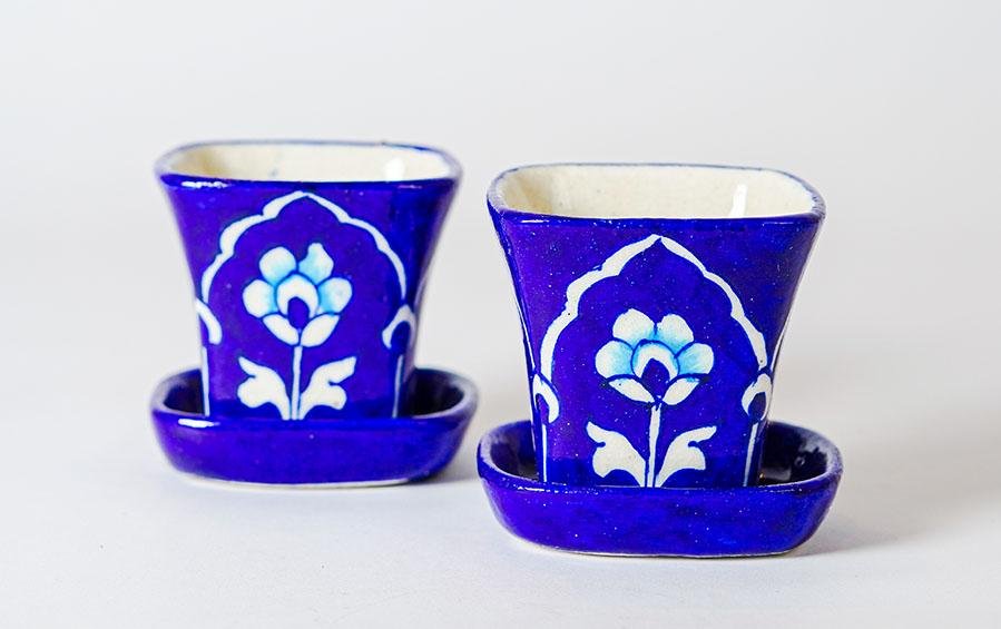 Desktop Mini Planters - Dark Blue - Planters - indic inspirations