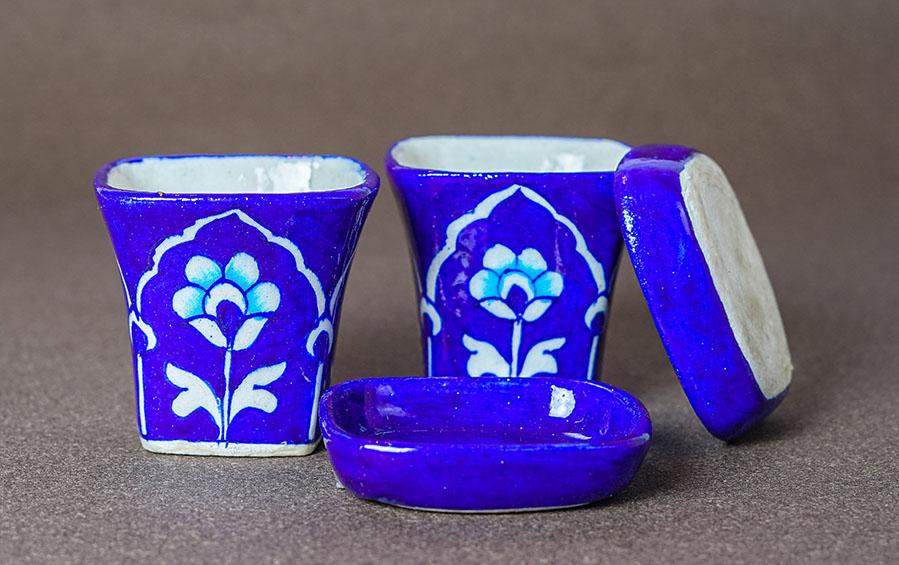 Desktop Mini Planters - Dark Blue - Planters - indic inspirations