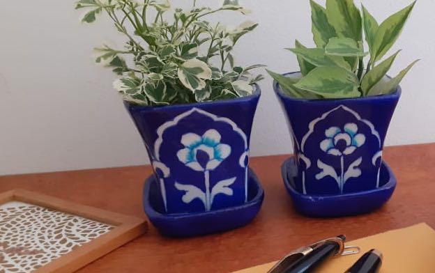 Desktop Mini Planters - Dark Blue - Planters - indic inspirations