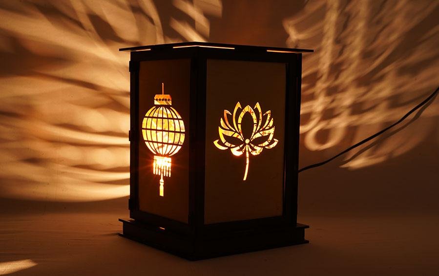 Diwali Symbols - Brass Diwali Kandil cum Table Lamp - Hanging Lamps - indic inspirations