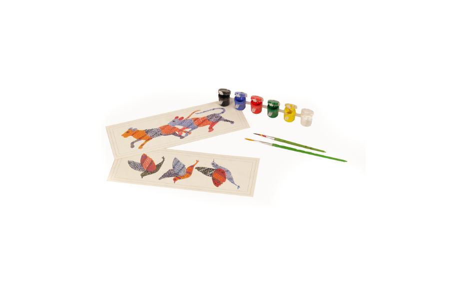 DIY Colouring Kit - Gond Painting of Madhya Pradesh - Craft Kit - indic inspirations
