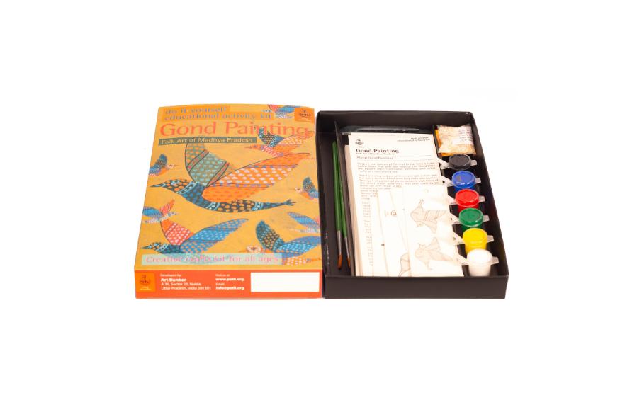 DIY Colouring Kit - Gond Painting of Madhya Pradesh - Craft Kit - indic inspirations