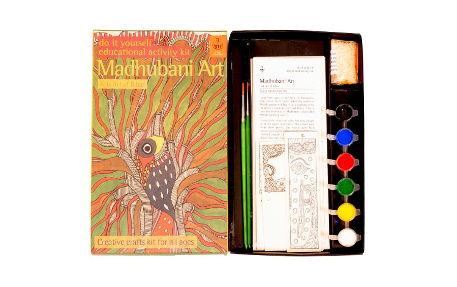 DIY Colouring Kit - Madhubani Painting of Bihar - Craft Kit - indic inspirations