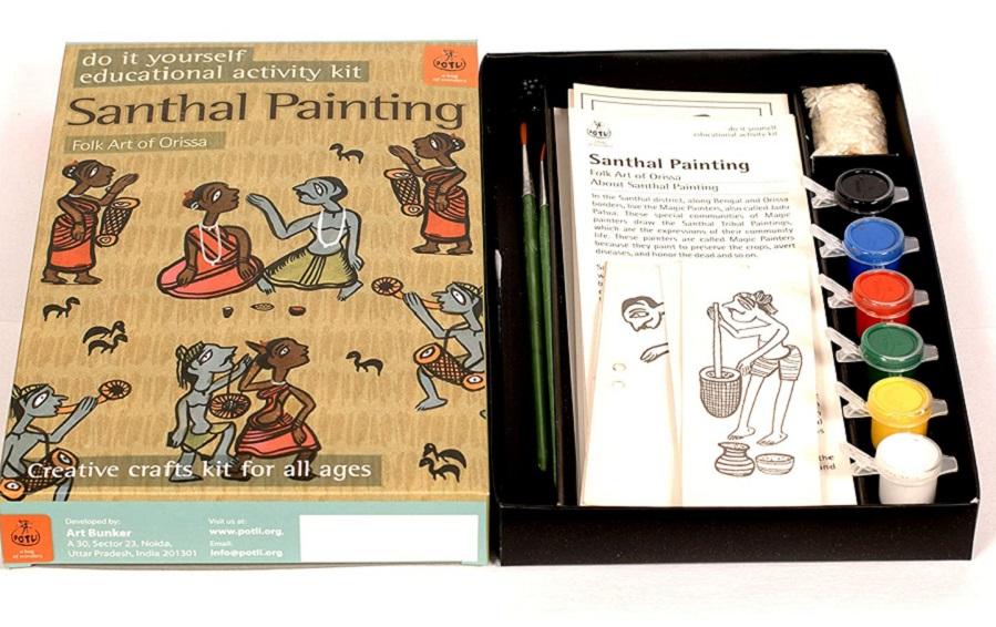 DIY Colouring Kit - Santhal Painting of Odisha - Craft Kit - indic inspirations