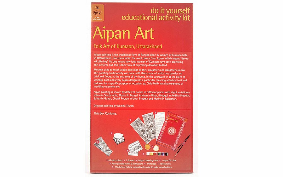 DIY Educational Colouring Kit - Aipan Painting of Uttarakhand for Young Artist - Craft Kit - indic inspirations
