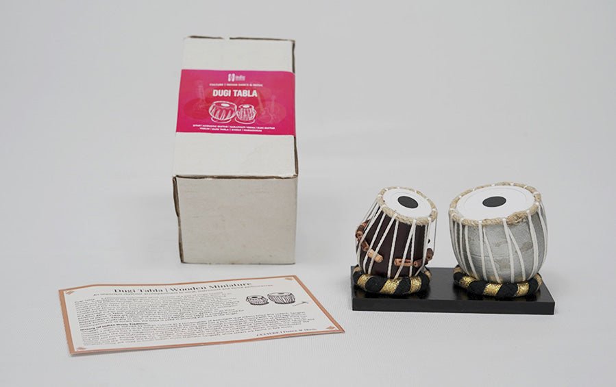 Dugi Tabla | Wooden Miniature - Miniature Musical Instruments - indic inspirations