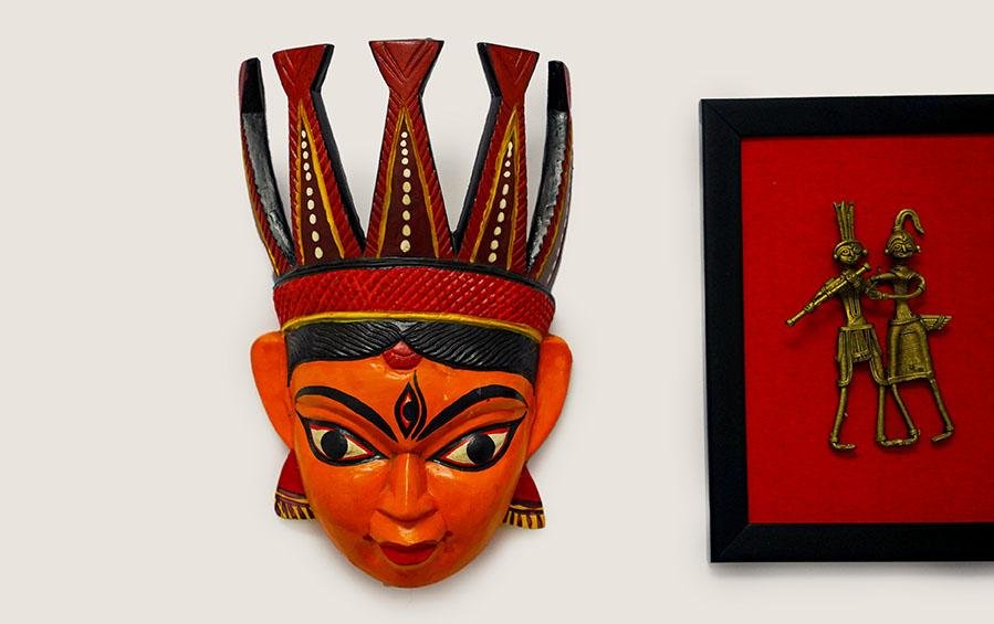 Durga Wooden Mask - Masks - indic inspirations