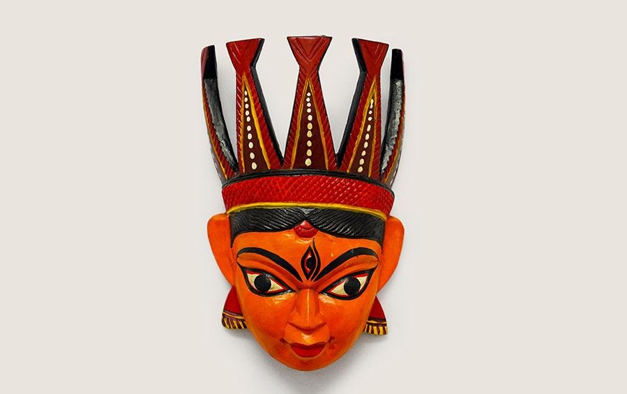 Durga Wooden Mask - Masks - indic inspirations