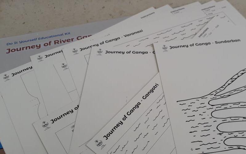 Educational Colouring Kit - River Ganga - Craft Kit - indic inspirations