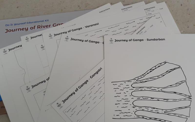 Educational Colouring Kit - River Ganga - Craft Kit - indic inspirations