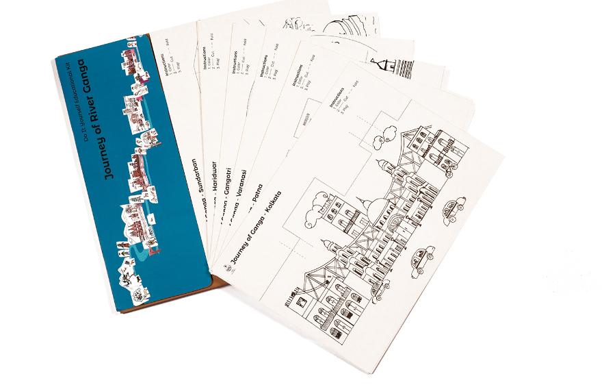 Educational Colouring Kit - River Ganga - Craft Kit - indic inspirations