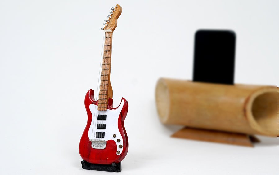 Electric Guitar | Wooden Miniature - Miniature Musical Instruments - indic inspirations