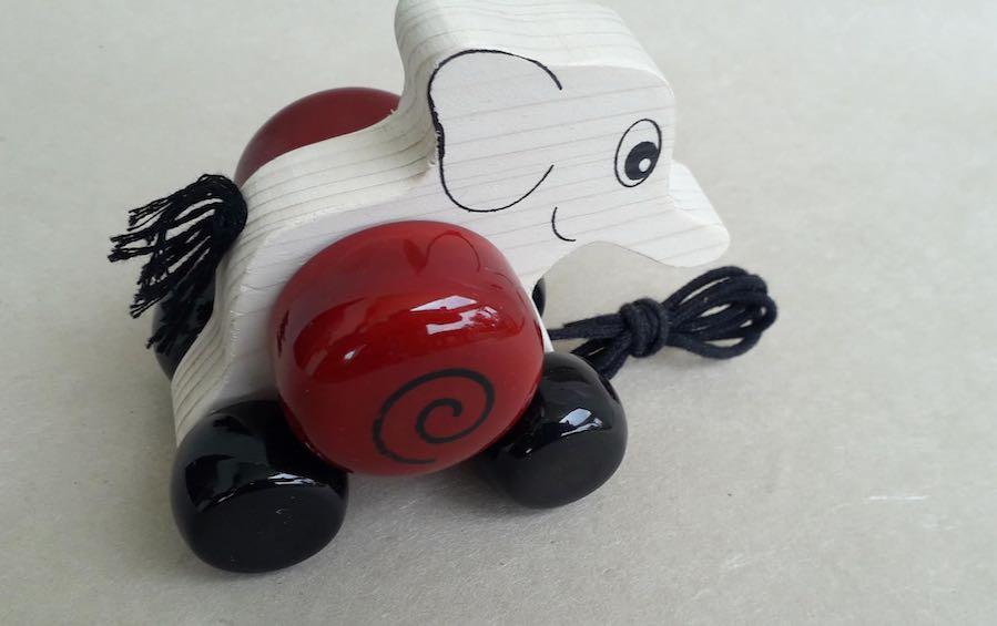 ELIFA - PULL ALONG ELEPHANT - Wooden Toy - indic inspirations