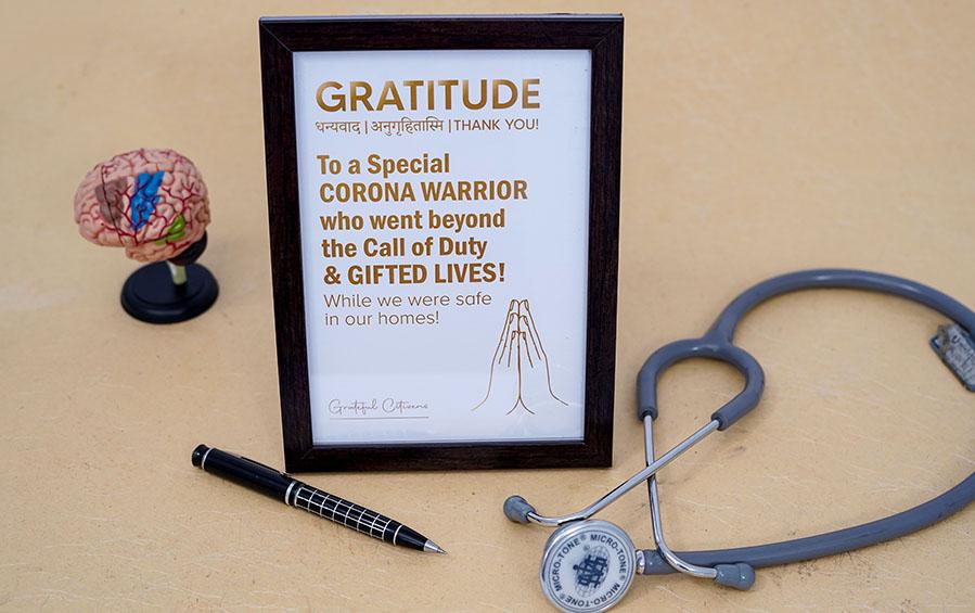 Express Gratitude to Corona Warriors - Desktop Frame - Desktop Frames - indic inspirations