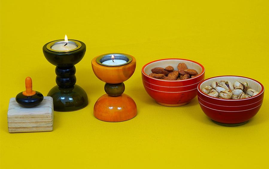 Festival Dry fruits Bowls, Diyas & Tops Gift Set - Gift packs - indic inspirations