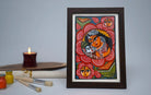 Ganesh Janani | Bengal Patachitra Painting | A5 Frame - paintings - indic inspirations