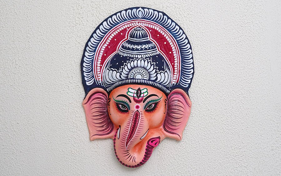 Ganesha Chhau Mask Large - Masks - indic inspirations