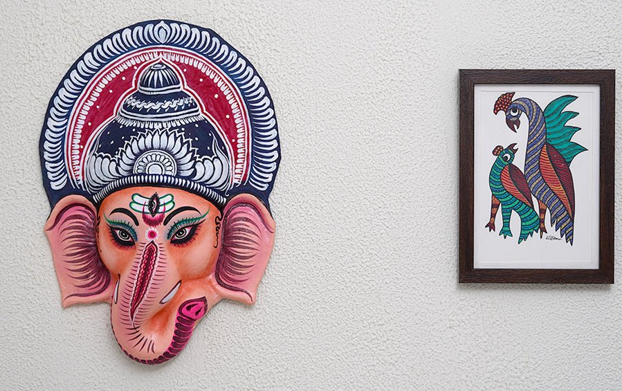 Ganesha Chhau Mask Large - Masks - indic inspirations